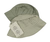 Nové - 2set - 2x klobouk - khaki + bílo-khaki pruhovaný H&M