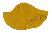 Hořčicový klobouk s mašlí 