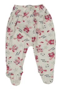 Bílo-růžové polodupky s králíčky 