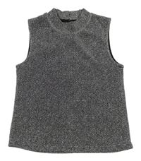 Čierno-strieborný trblietavý top Primark