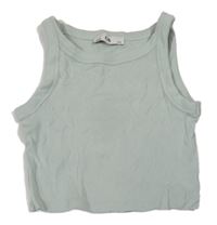 Svetlozelený rebrovaný crop top C&A