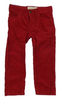 Červené manšestráky H&M