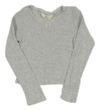Svetlosivé crop tričko s mašlou H&M
