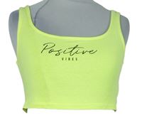 Dámsky žltý crop top s nápisom Terranova