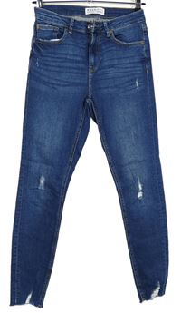 Dámské modré skinny rifle s prošoupáním Primark 