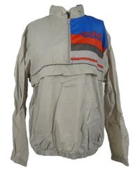 Pánská béžová šusťáková sportovní bunda s logem a ukrývací kapucí Adidas