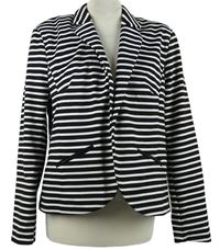 Dámsky bielo-čierny pruhovaný sakový cardigán Atmospher e