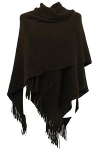 Dámský hnědý svetrový cardigán s třásněmi 