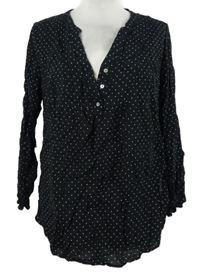 Dámská černá puntíkovaná těhotenská halenka H&M