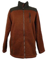 Pánská cihlovo-hnědá vzorovaná pletená zateplená bunda Cotton