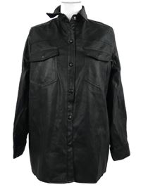 Dámská černá koženková košilová bunda New Look 