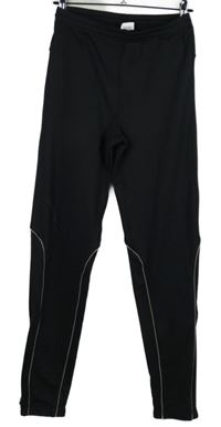 Pánske čierne športové nohavice s prúžkami