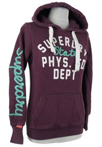Dámská purpurová mikina s nápisy a kapucí Superdry 