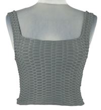 Dámsky sivý vzorovaný crop top Amisu