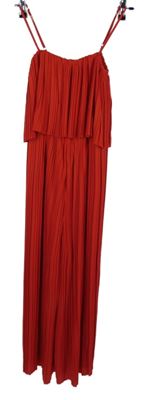 Dámský červený plisovaný culottes kalhotový overal New Look 