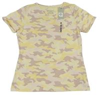 Farebné army tričko s nápisom Primark