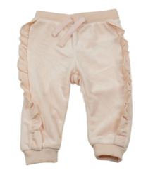 Světlerůžové plyšové tepláky s volánkem so cute