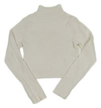 Biely rebrovaný crop sveter Matalan