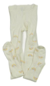 Smetanové punčoháče s duhami H&M