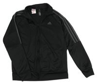 Černá sportovní propínací mikina s logem Adidas