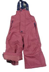 Vínovo-tmavomodré šusťákové laclové oteplovačky 