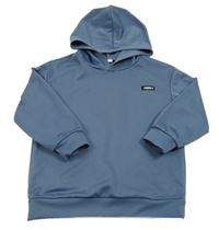 Tmavomodrá športová mikina s nášivkou a kapucňou Shein