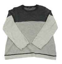 Tmavošedo-světlešedo pruhovaný svetr George