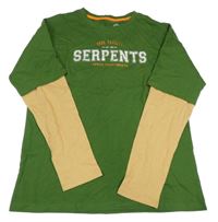 Zeleno-béžové triko MANGUUN