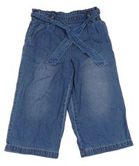 Modré culottes lehké rifle s páskem George 