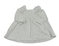 Biele zamatové šaty s hviezdami a volánikmi zn. M&S