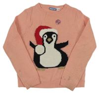 Svetloružový sveter s tučňákem Pepperts