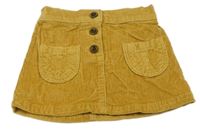 Horčicová menšestrová sukňa Tu