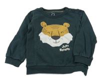 Tmavozelená mikina s tigrom C&A