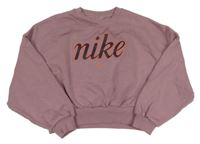 Pudrově fialová crop mikina Nike
