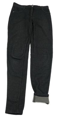 Černé zateplené tregíny riflového vzhledu YIGGA