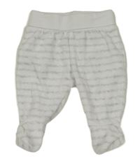 Bílo-šedé pruhované sametové polodupky Ergee