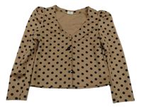 Hnedo-čierna bodkovaná á crop bunda