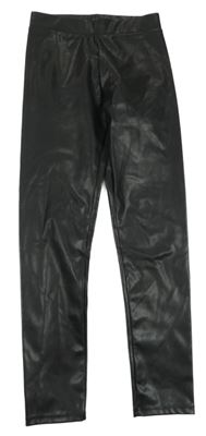 Čierne koženkové legíny H&M