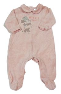 Světlerůžový sametový overal s Minnie Disney
