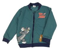 Zelenošedá propínací mikina - Tom a Jerry
