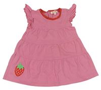 Ružové bavlnené šaty s jahodou Bluezoo