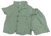 2set - Khaki mušelínová košile + kraťasy Shein