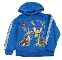 Azurová mikina so Sonicem a kapucňou zn. Nutmeg