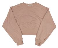 Svetloružová crop mikina H&M