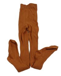 Rezavé žebrované punčocháče Primark