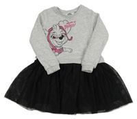 Šedo-černé teplákovo/síťované šaty se Skye Nickelodeon