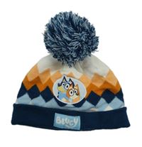 Tmavomodro-oranžová vzorovaná čapica s Bluey Matalan