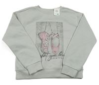 Nové - Šedá mikina s botami Primark 