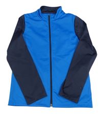 Modro-tmavomodrá sportovní funkční propínací mikina Decathlon 