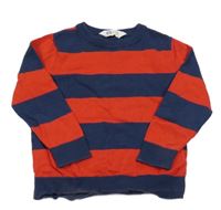 Tmavmodro-červený sveter H&M